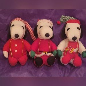 Peanuts Mini Christmas Snoopy Plush Bundle